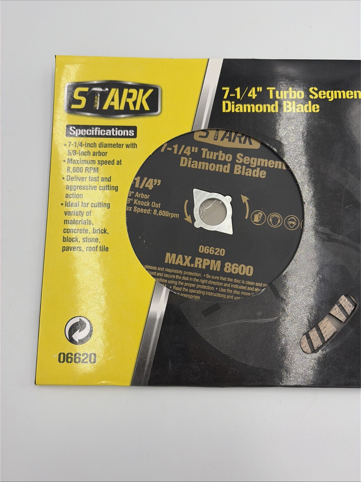 STARK TOOLS USA 06620, 7-1/4″ TURBO SEGMENT DIAMOND CIRCULAR BLADE