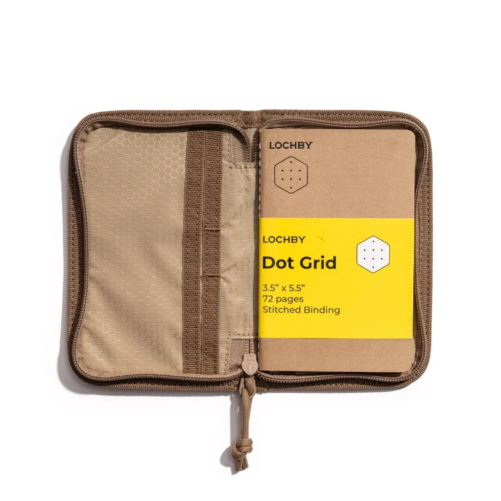 LOCHBY Pocket Journal Navy/Cream Notebook Cover | Water Resistant Waxed Canvas