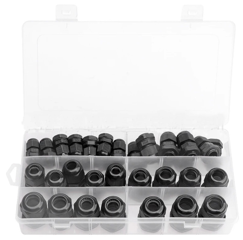 38pcs Waterproof Cable Glands Nylon IP68 Wire Connector Set PG7 PG9 PG13.5 PG21