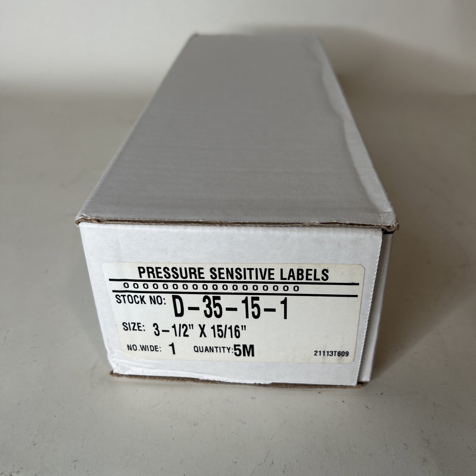 Pressure Sensitive Labels (50000-Pk) White 3 1/2 x 15/16″ D-35-15-1 Data