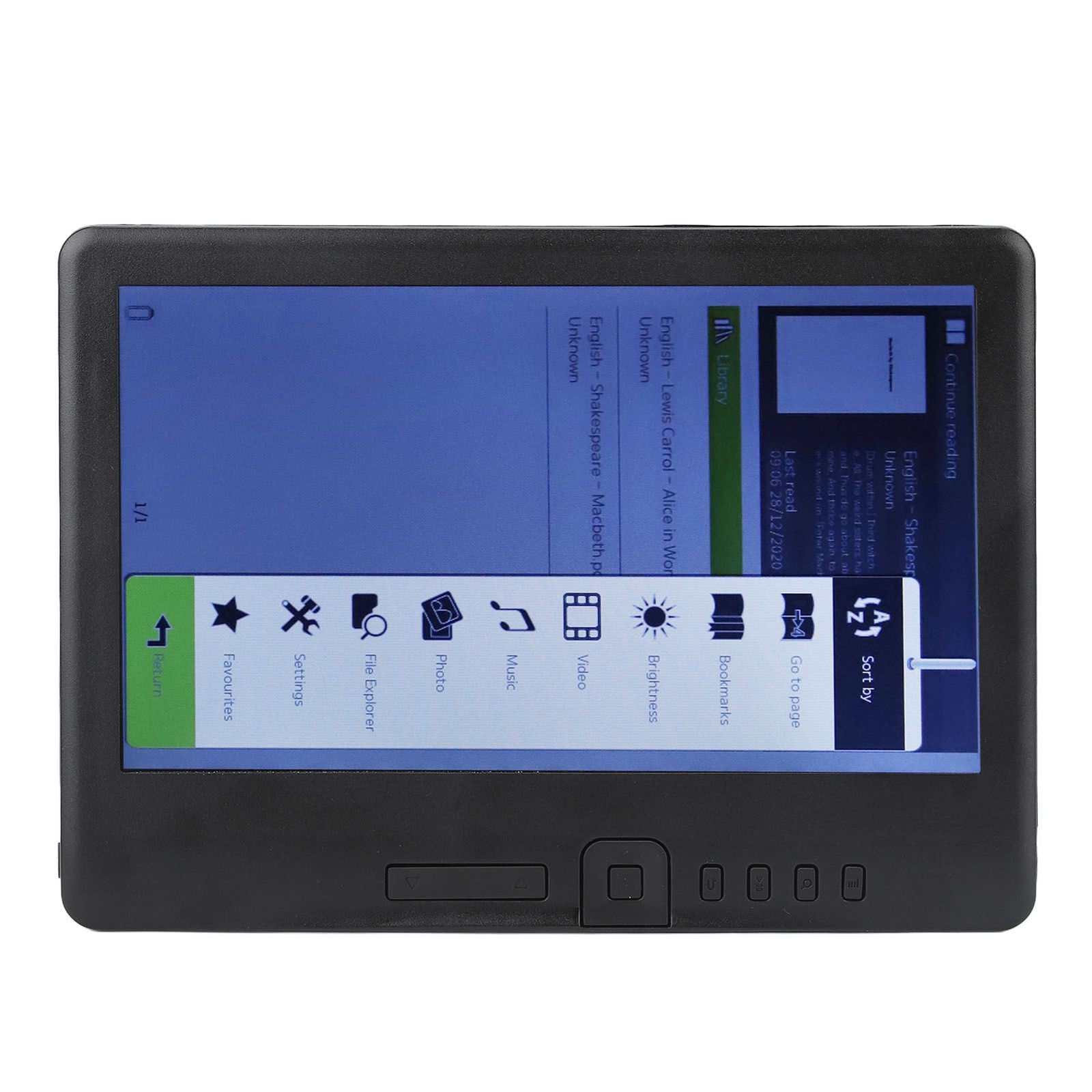 E Reader 7in Color TFT LCD 16:9 Screen HD 800×480 380MHz Black Protective C KGEO