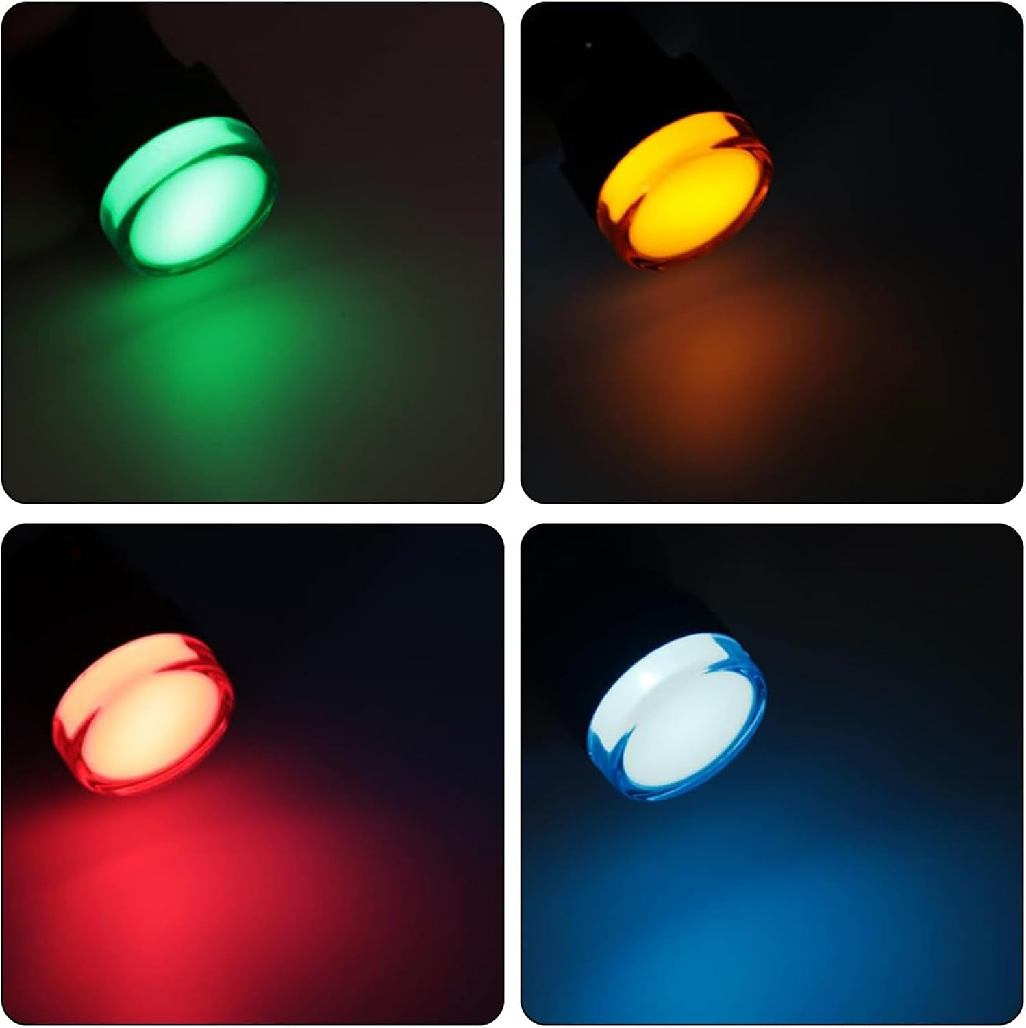 8Pcs 22Mm AC/DC 12V-24V LED Power Indicator Light, 20Ma Flashing Pilot Signal Pa