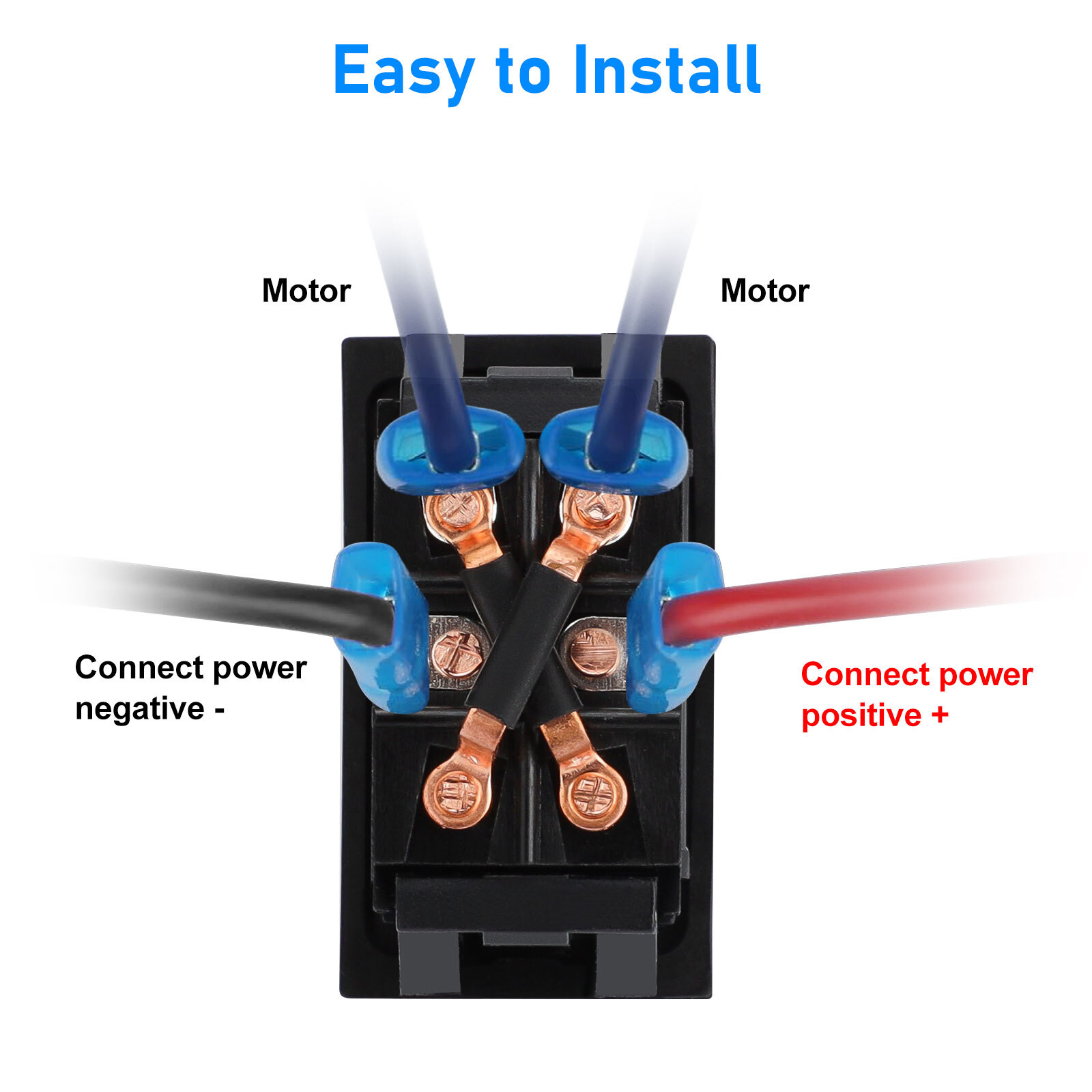 30A DPDT Momentary Reverse Switch, Up Down Polarity Reversing Switch for Trailer