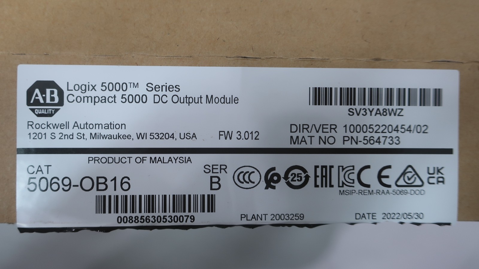 Genuine Allen Bradley 5069-OB16 Logix 5000 Compact 5000 Dc Output Module Ser B