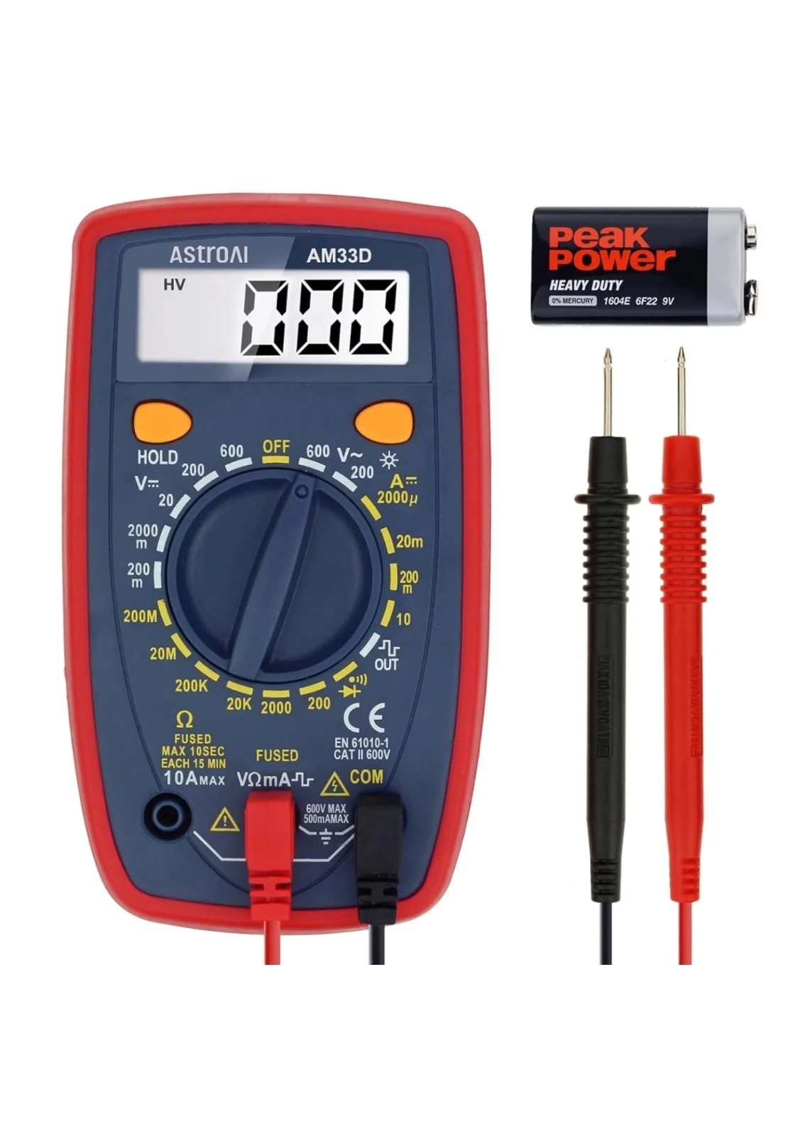 AstroAI Digital Multimeter Tester 2000 Counts with DC AC Voltmeter and Ohm Volt
