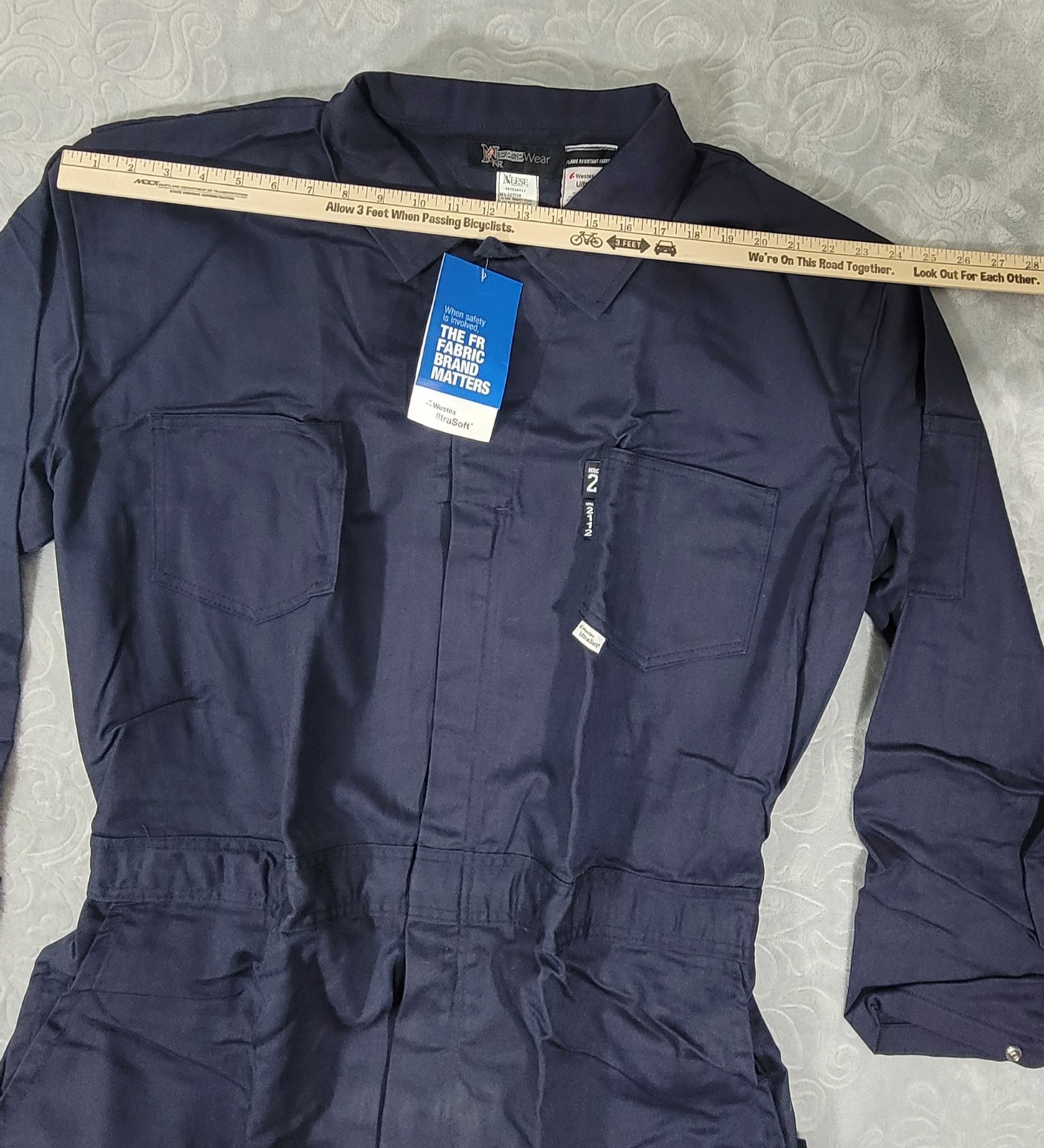 Neese VU7CANV2X Westex UltraSoft FR Men’s Coverall Navy Blue Size 2XL 50/52 Reg
