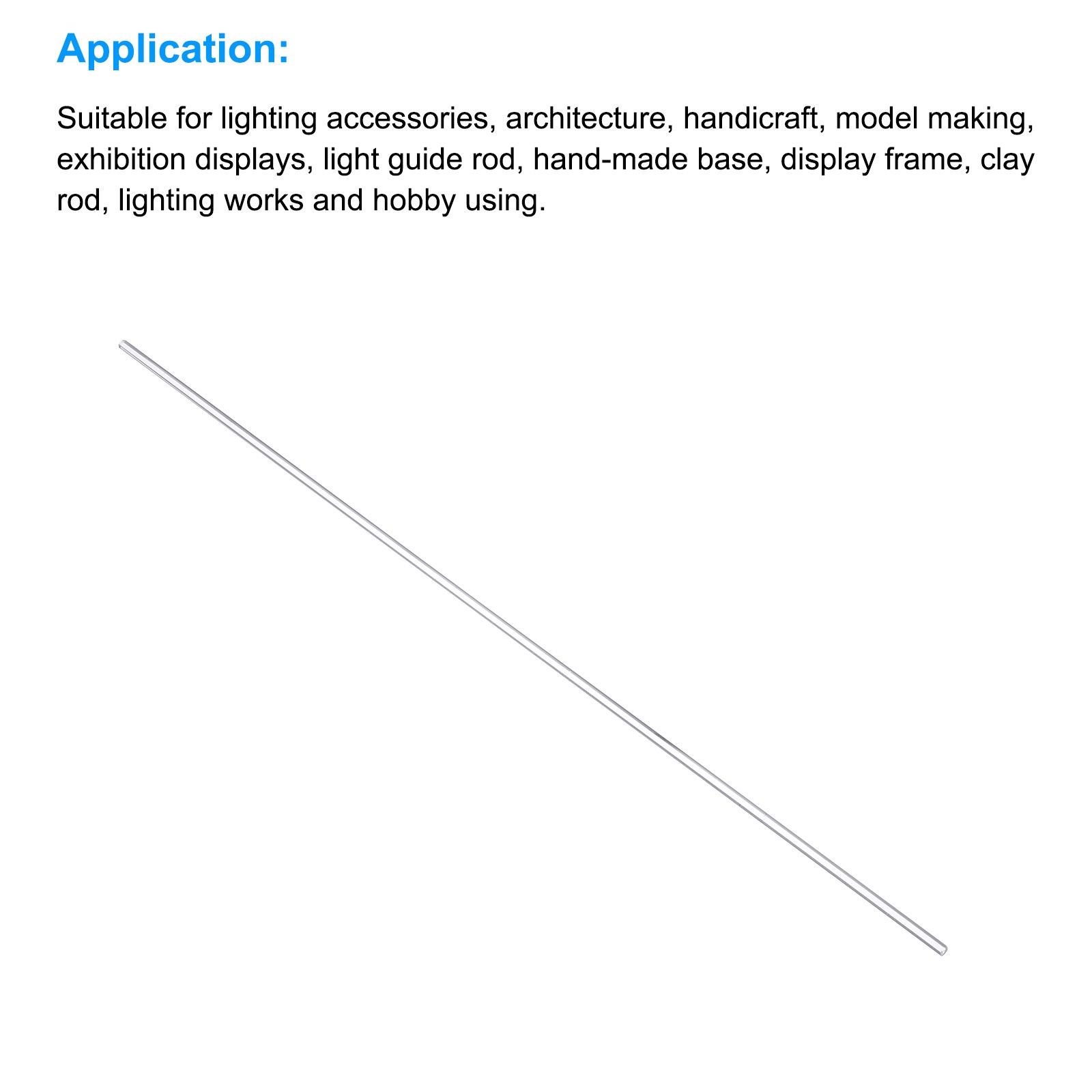 20 Pack 12 Inch x 3mm Solid Plastic Round Rod DIY Crafts Bar Stick Clear Acrylic