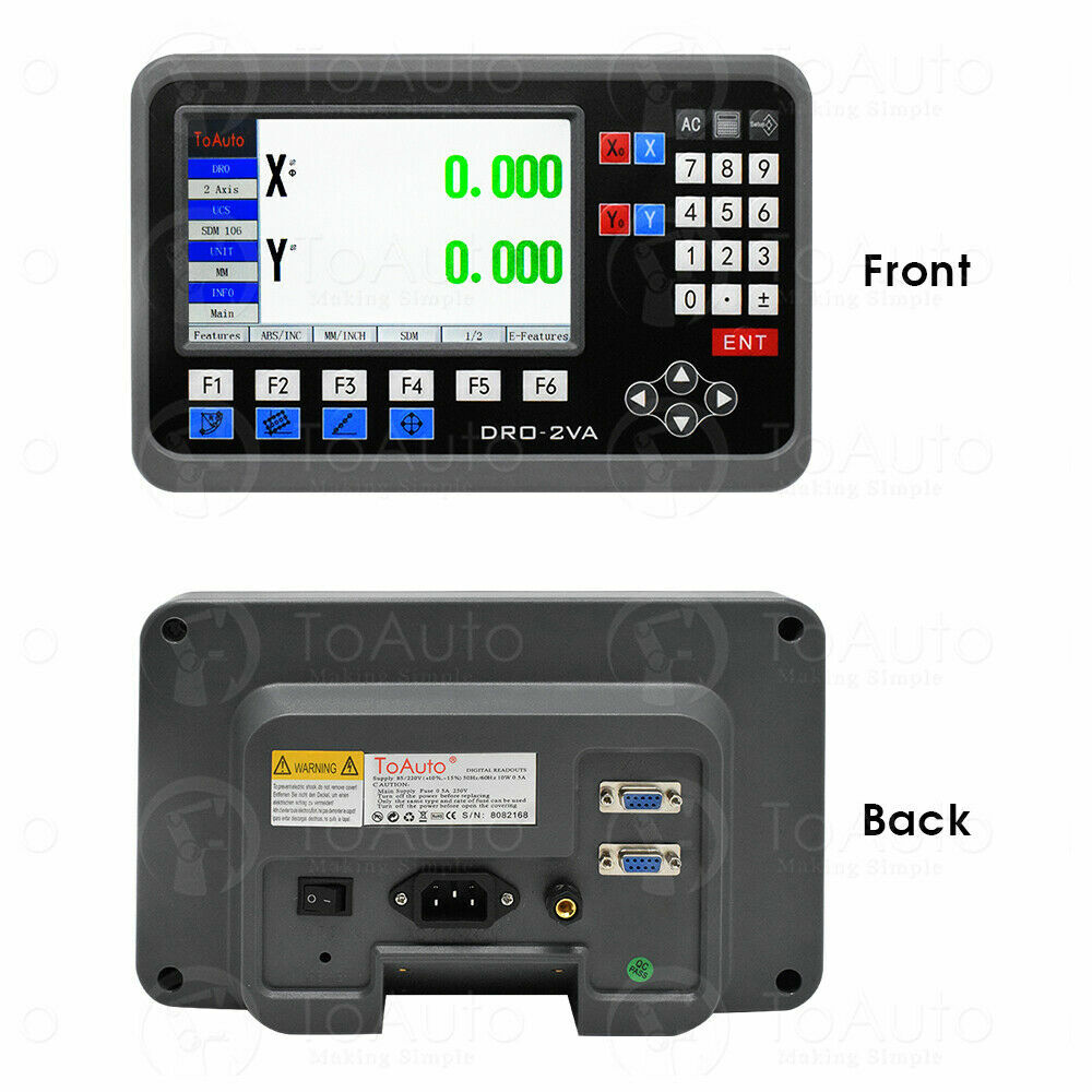 2 Axis LCD Digital Readout DRO 10″ 40″ Glass Linear Scale Encoder Sensor kit