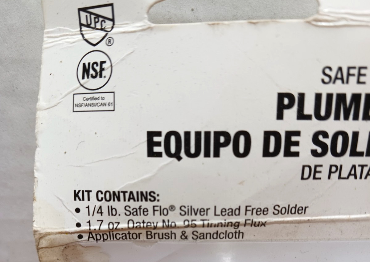 Oatey – 50683 – Silver Lead Solder Kit – Solder, Flux, Brush, Cloth – Safe Flo