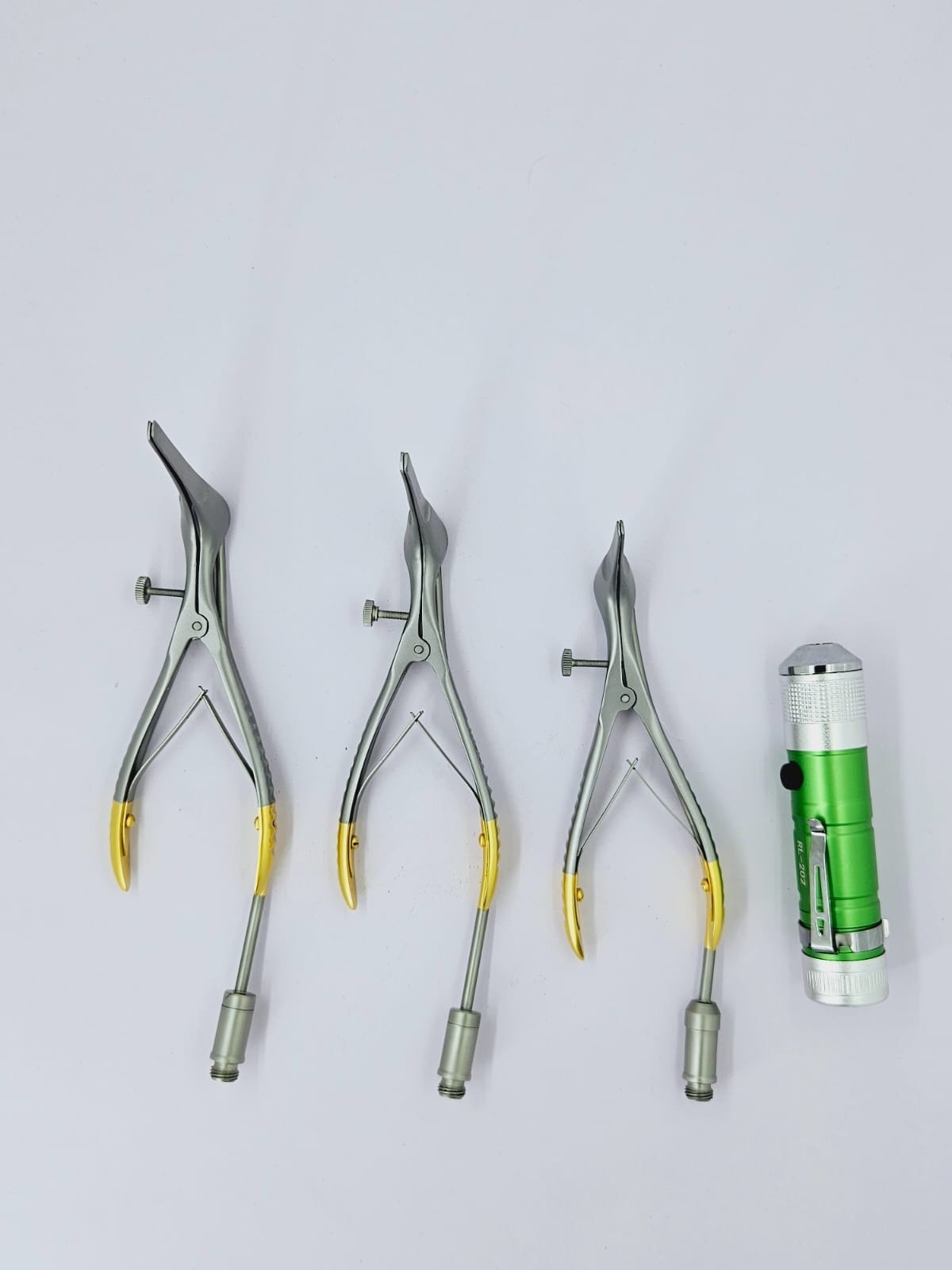 Cottle Nasal Speculum 55,65,75 mm With Fiber Optic Light Guide 4 PCs Set