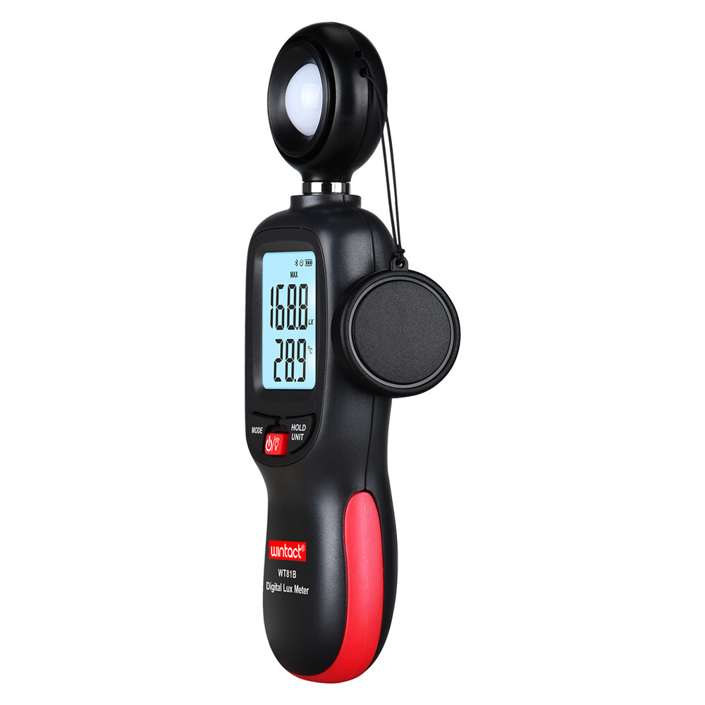Light Meter Luxmeter Luminometer 0-200000Lux Thermometer 2in1 Bluetooth App