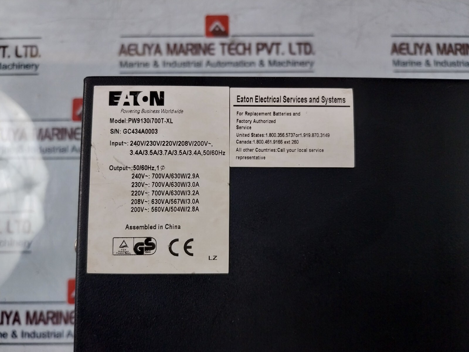Eaton 9130 PW9130i700T-XL Uninterruptible Power Supply 240V/230V/220V/208V/200V~