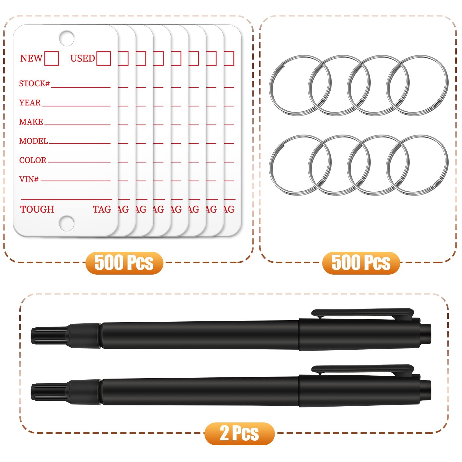 500 Pcs Poly Key Tags Plastic Dealership Car Key Tags with Labels for RV Auto…