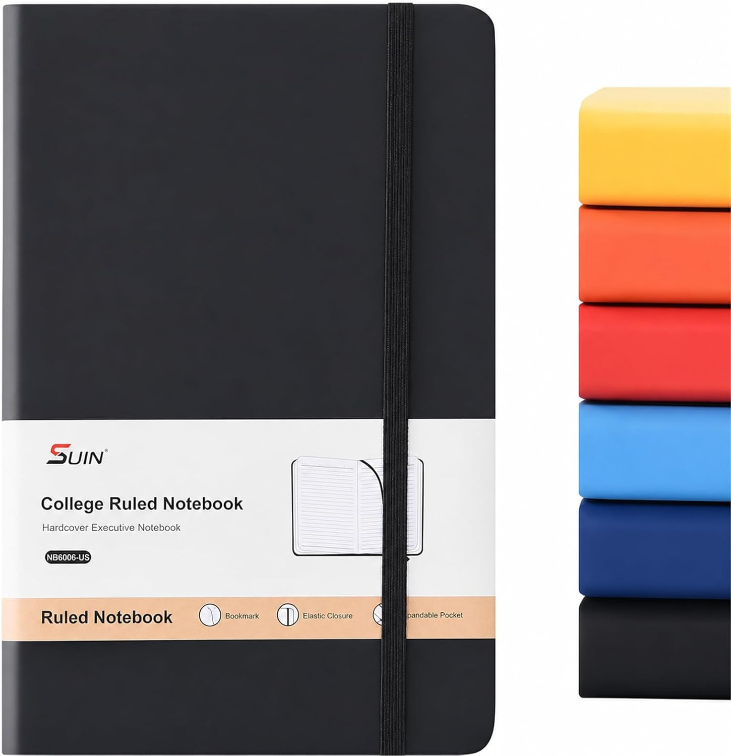 Hardcover Journal Notebook A5 Lined for Writing 200 Pages Classic Ruled Set