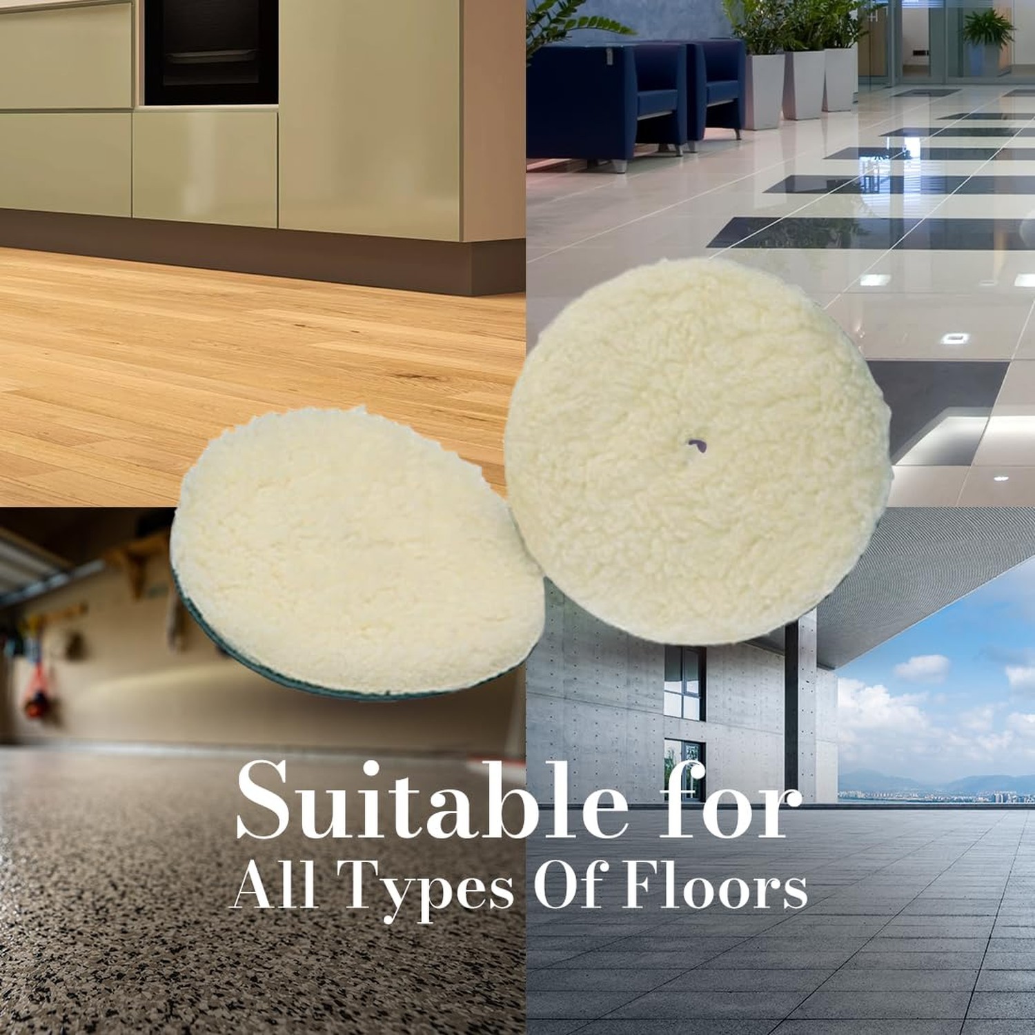 Koblenz Lambswool Pads with Foam Backing, Fits Most 6″ Home Floor Buffer Mach…