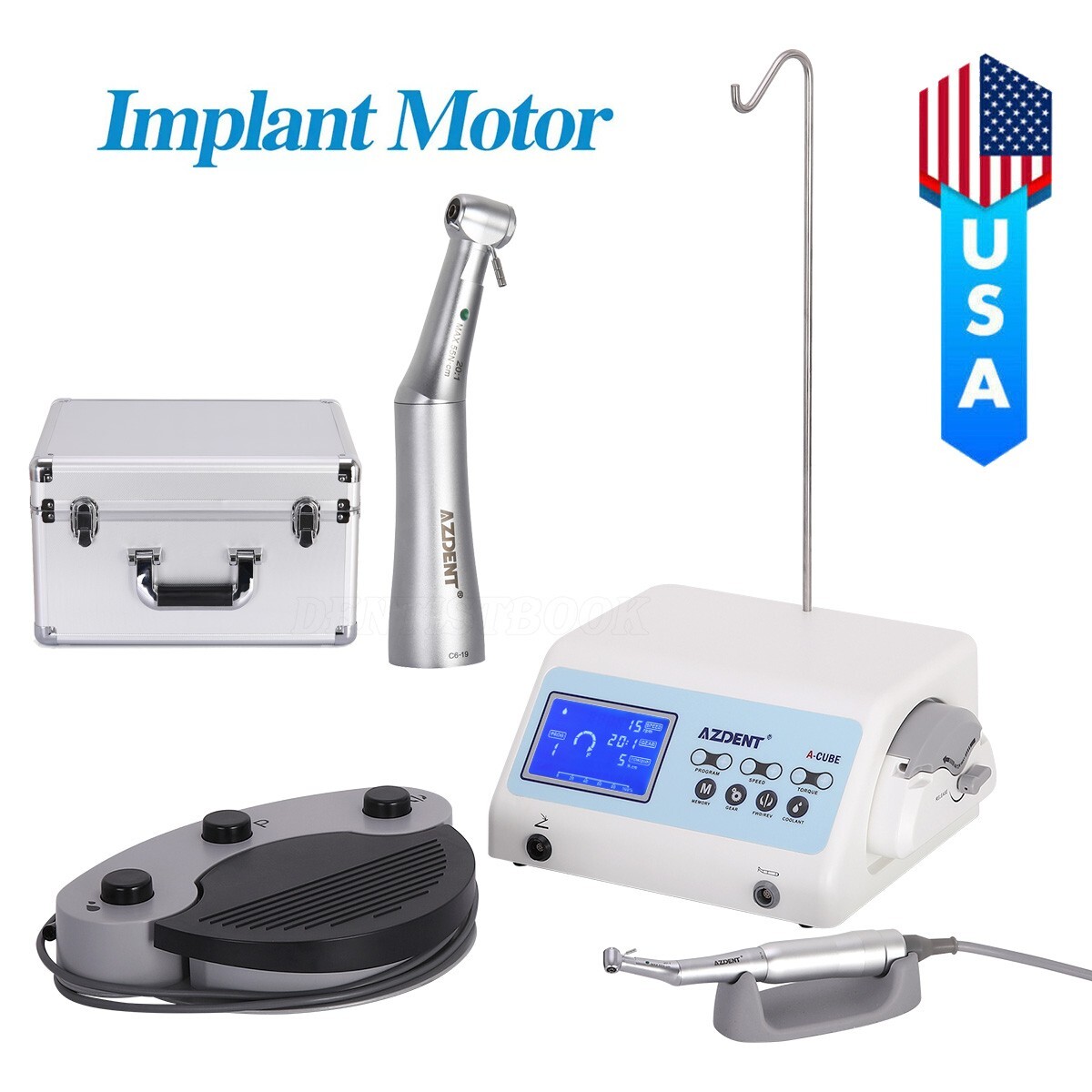 Dental Implant Motor System Brushless 20:1 Surgical Handpiece Contra Angle 120W