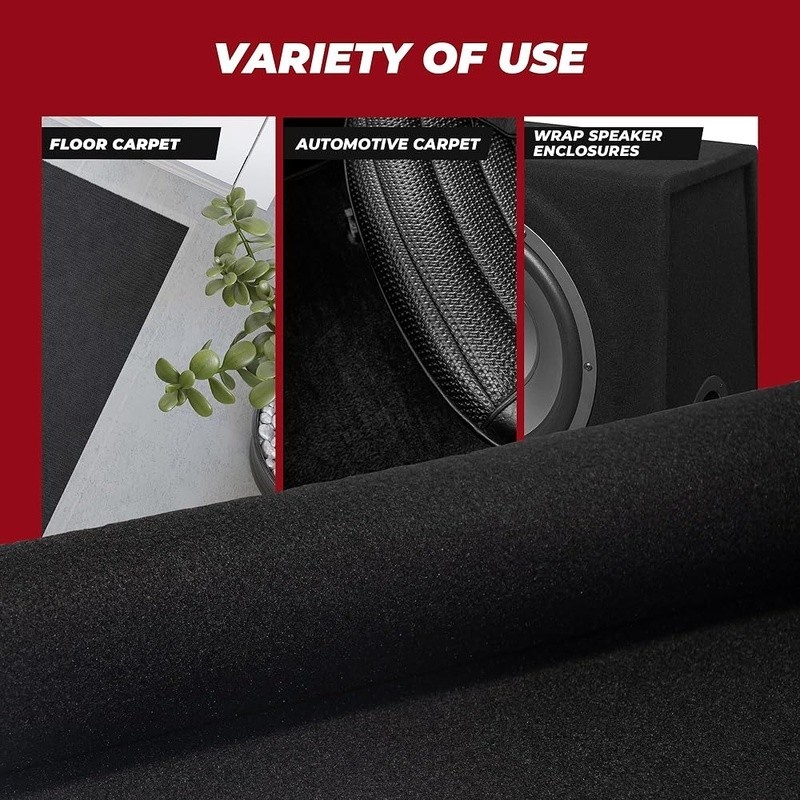 Durable Black Non-Woven Carpet Heavy Duty Protection DIY Car Work & Equipment US