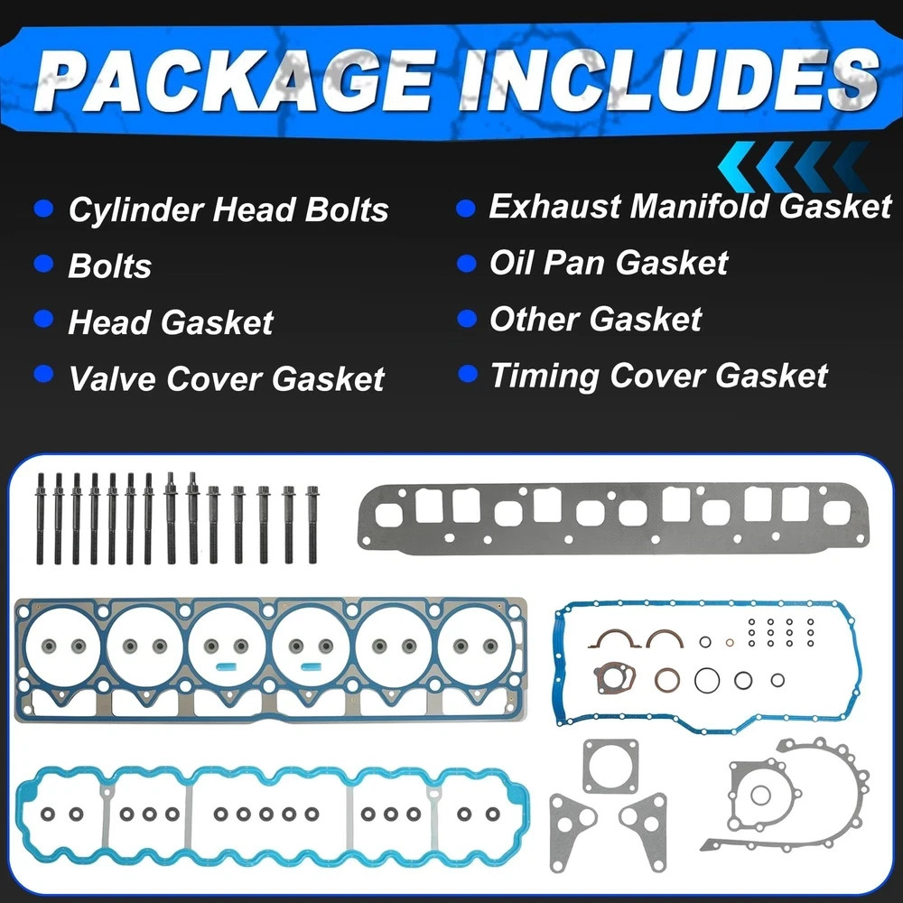 4.0 Full Head Gasket Set w/Cylinder Head Bolts Fit for Jeep Wrangler Grand Ch…