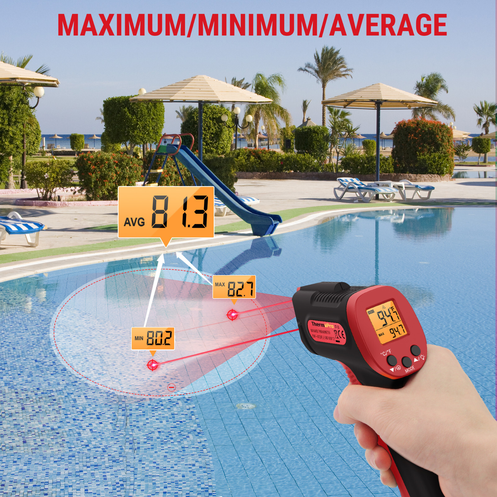Non-Contact IR Laser Infrared Digital Temperature Thermometer Gun LCD Pyrometers