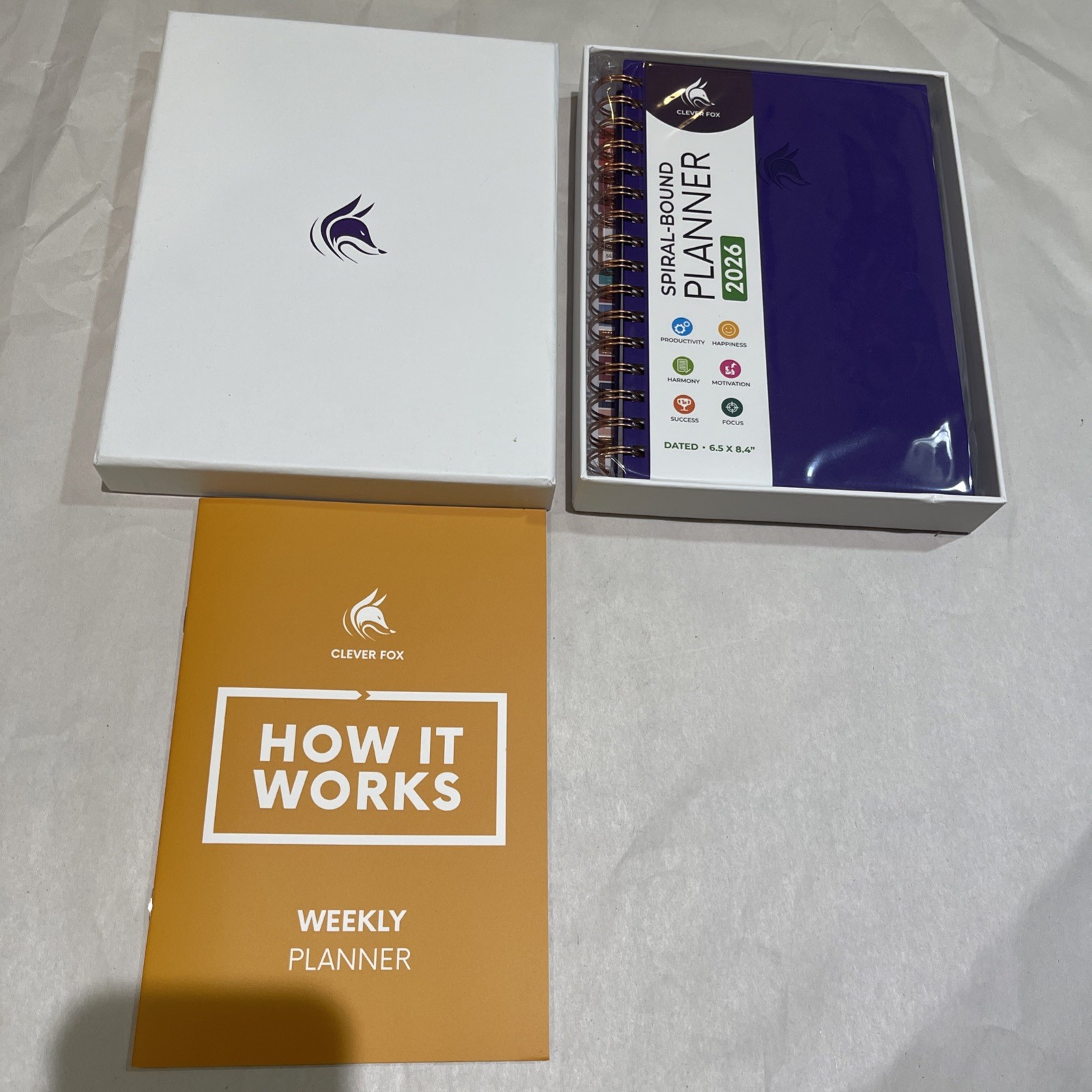 Clever Fox 2026 Dated Planner with Tabs Weekly & Monthly Spiral Planner New