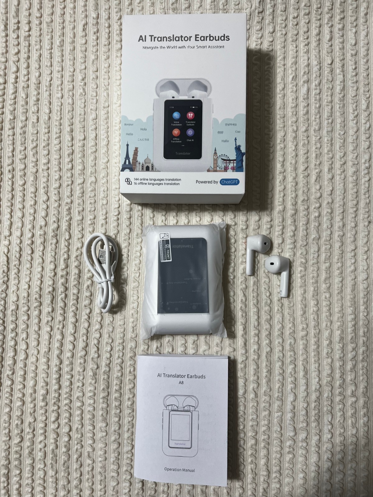 ANFIER A8 AI Language Translation Earbuds with ChatGPT