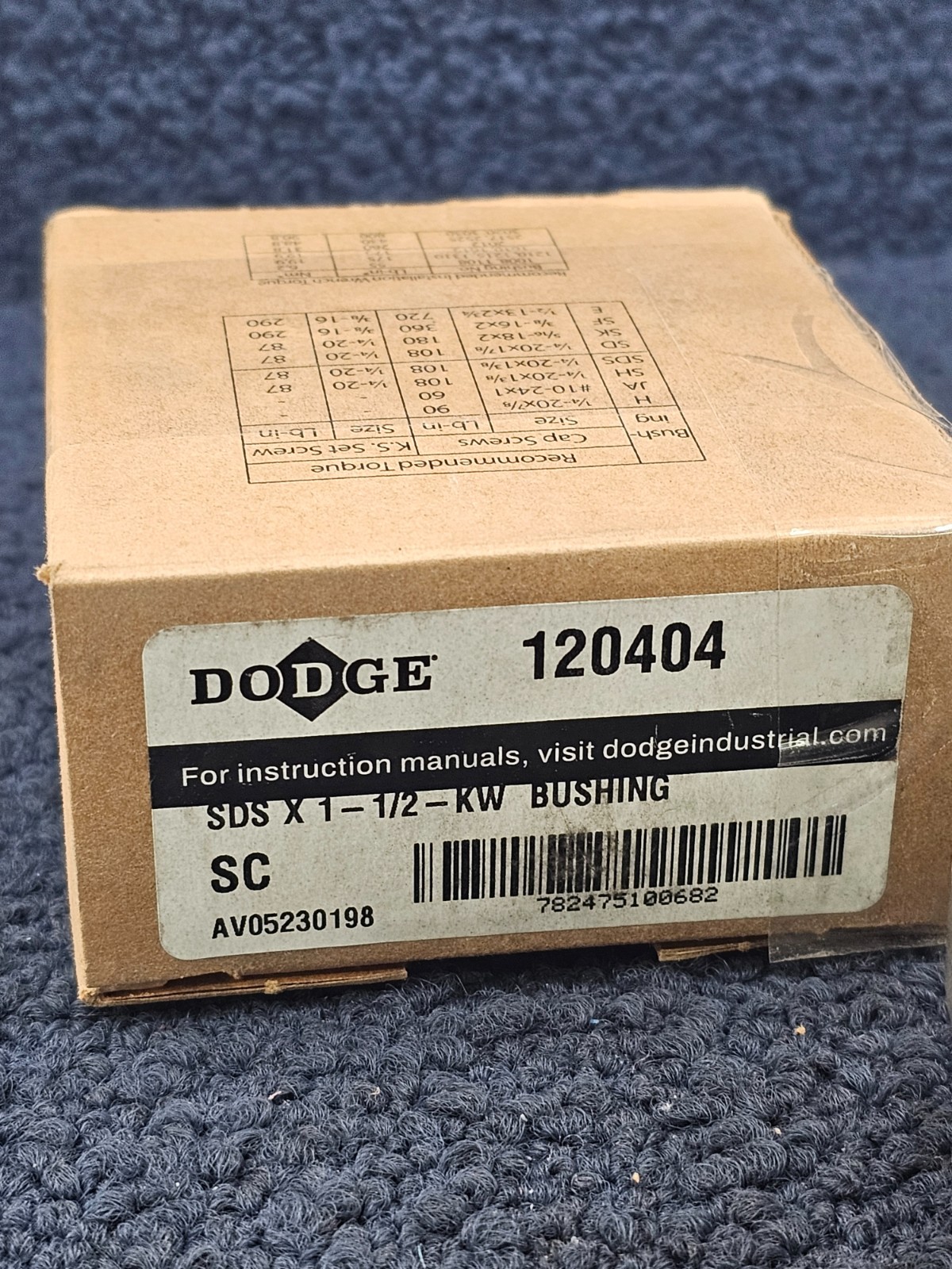 Dodge 120404 SDS x 1-1/2-KW Type SDS QD Bushing, 1-1/2″ Bore