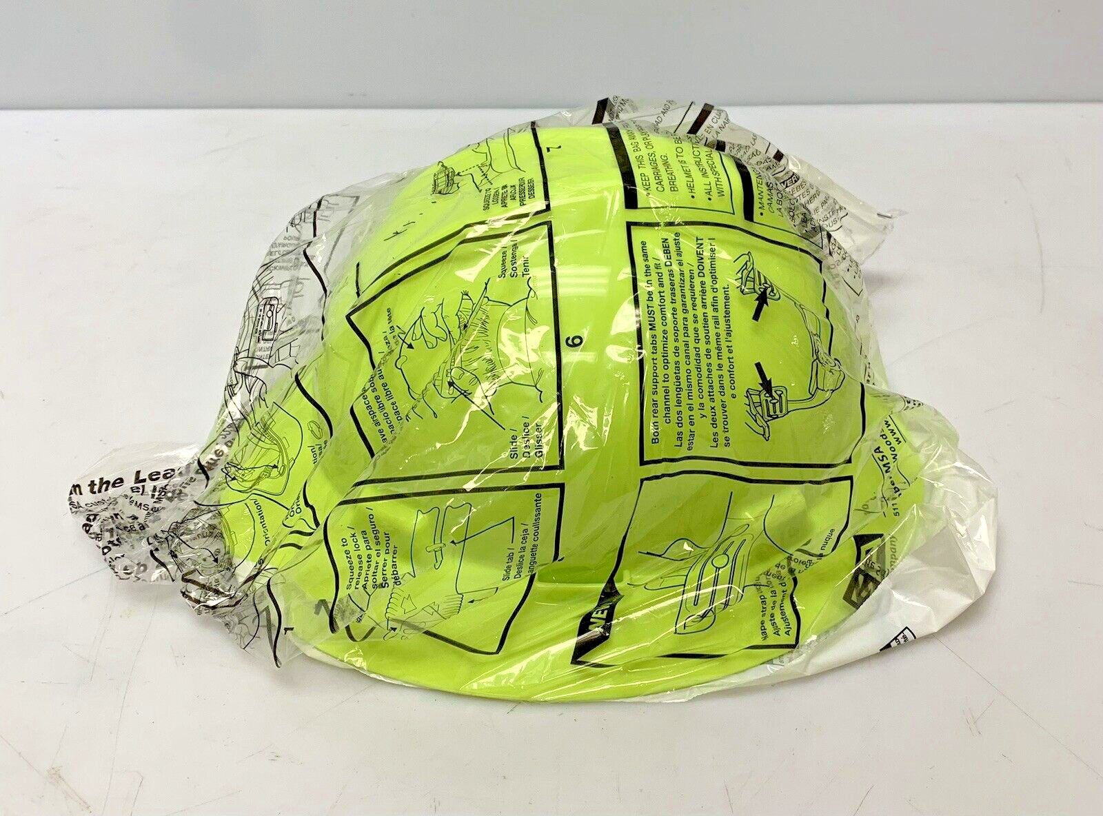 MSA 10061515 Safety Full Brim Hard Hat Type 1 V-Gard Fas-Trac Hi-Viz Yellow M