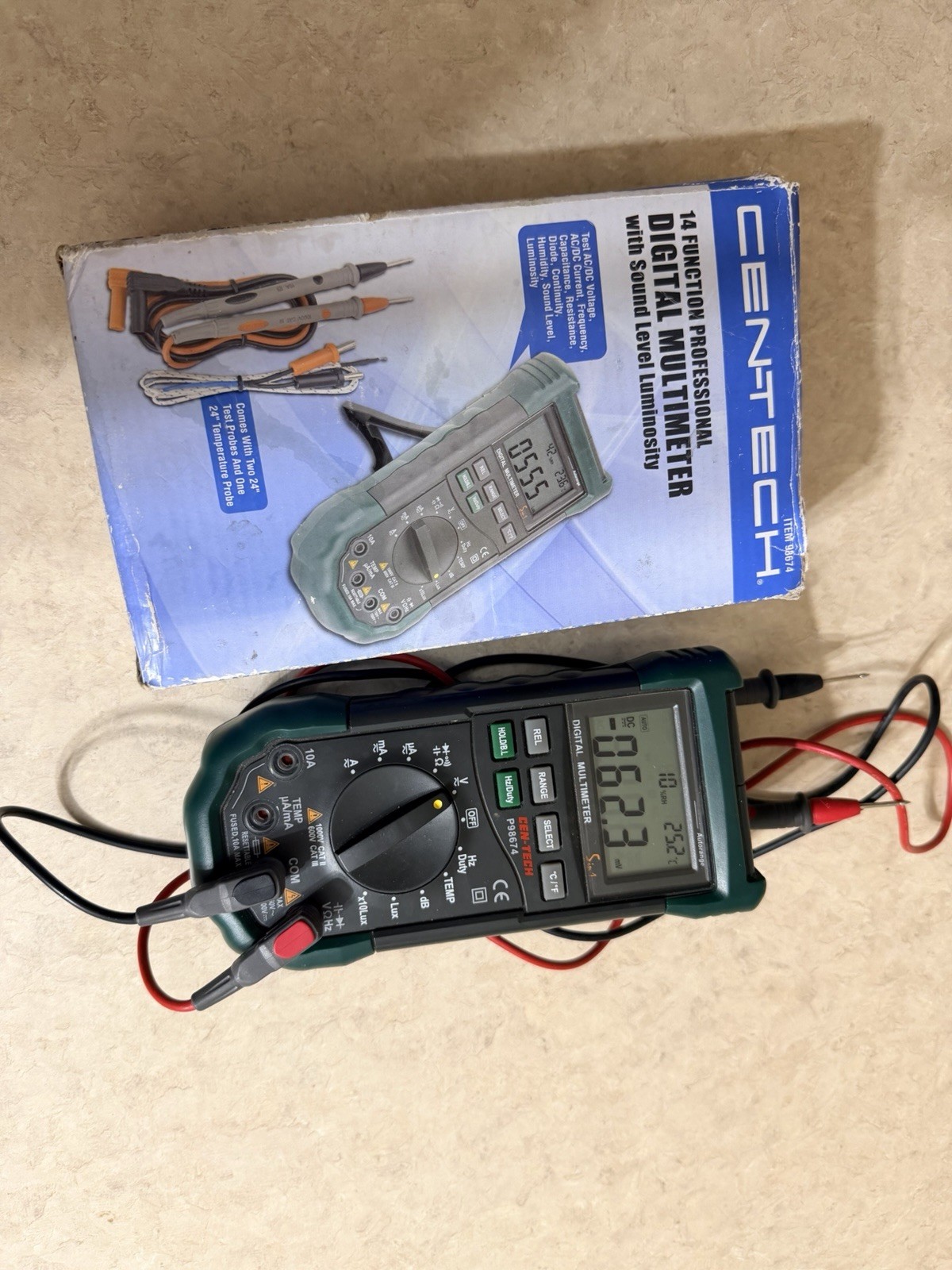 Centech 14 Function Professional Digital Multimeter (98674) Green