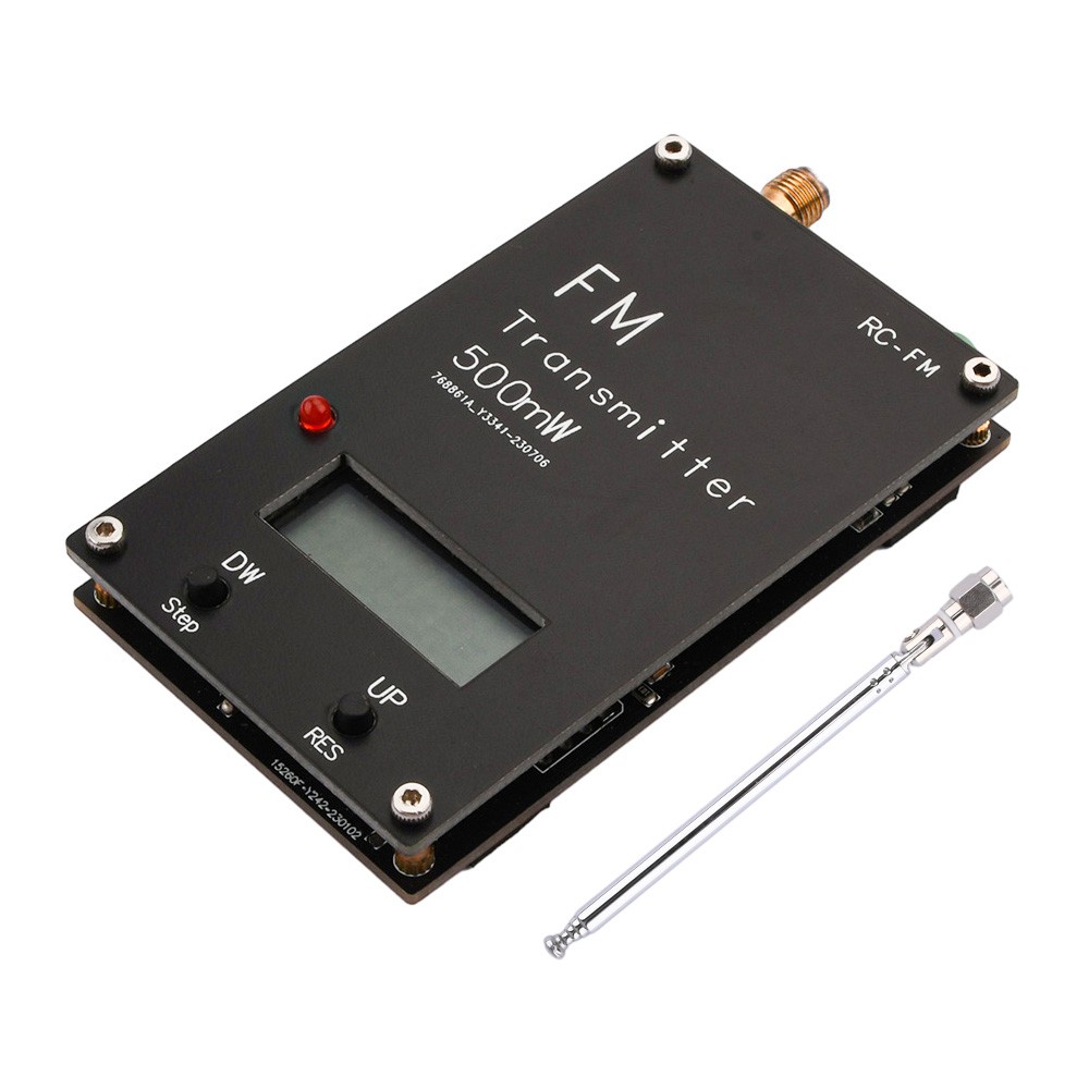 2000M 500mW FM Transmitter Frequency LCD Display Stereo 76-108MHz for FM Radio