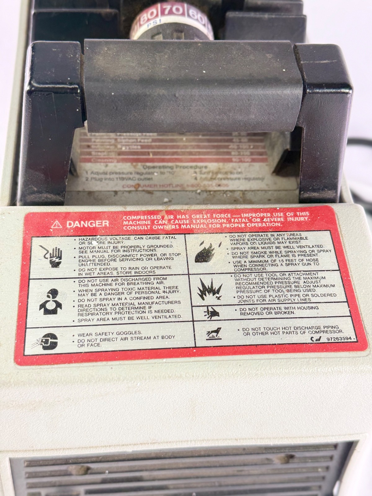 Vintage Ingersoll-Rand Rand 4000 XE-7 3/4 HP Portable Air Compressor 120V