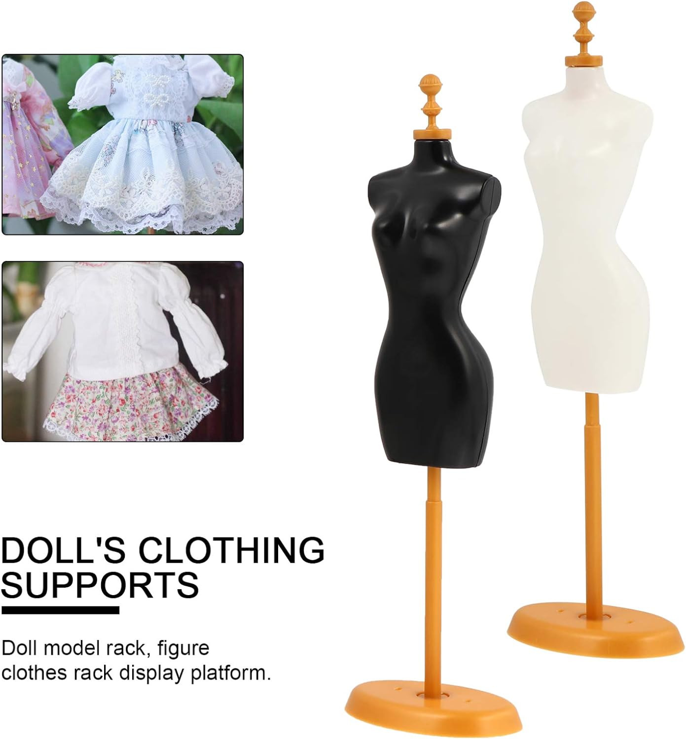 Mini Size Female Mannequin Torso, 4Pcs Mini Doll Dress Form Manikin Body with Ba