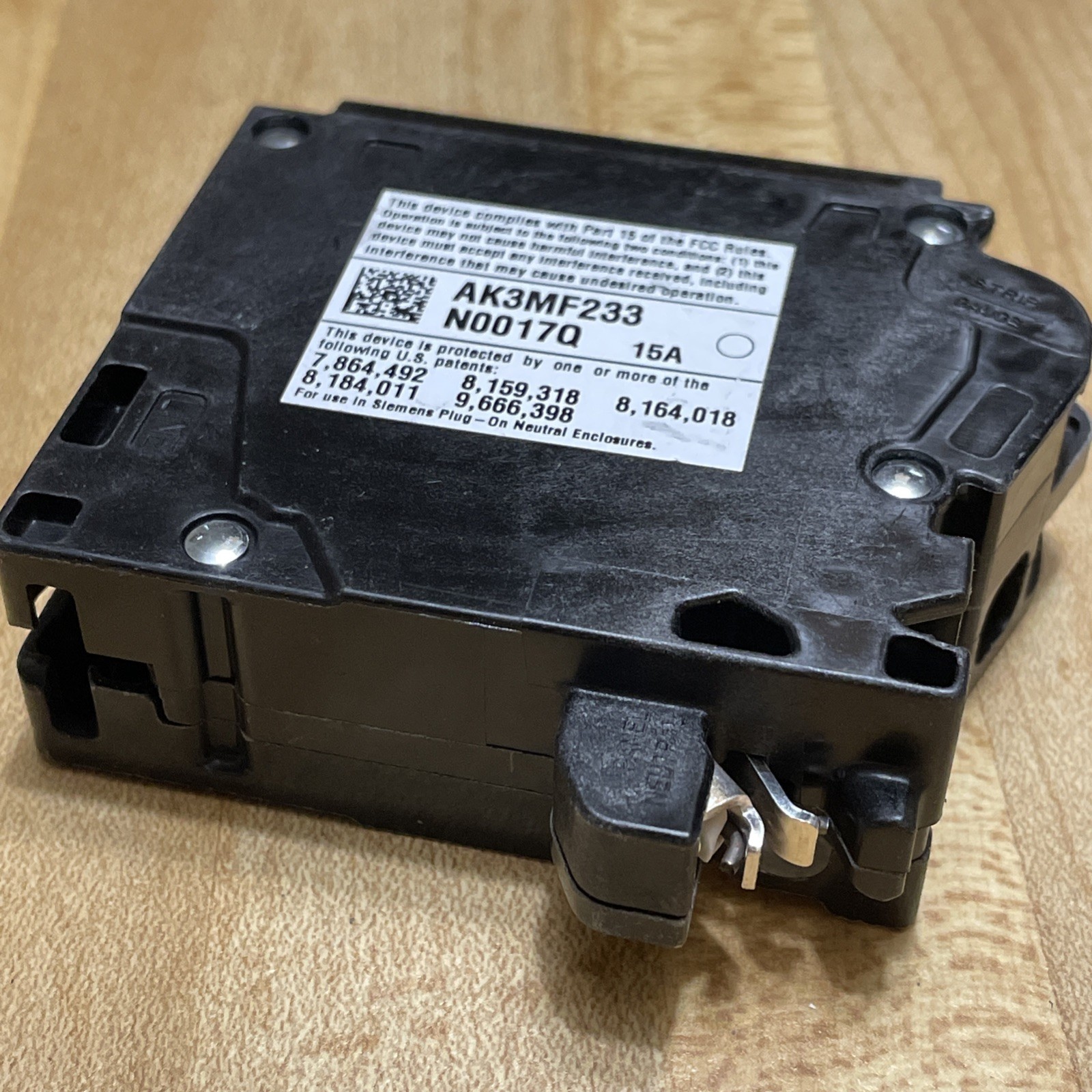 SIEMENS QA115AFCN ARC FAULT CIRCUIT BREAKER TYPE AFCI 15 AMP 1 POLE