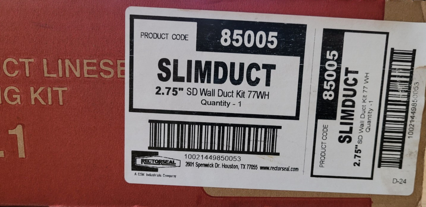 Rectorseal 85005 2.75″ Slimduct Wall Duct Kit SDK77W 13 Ft – 77 White