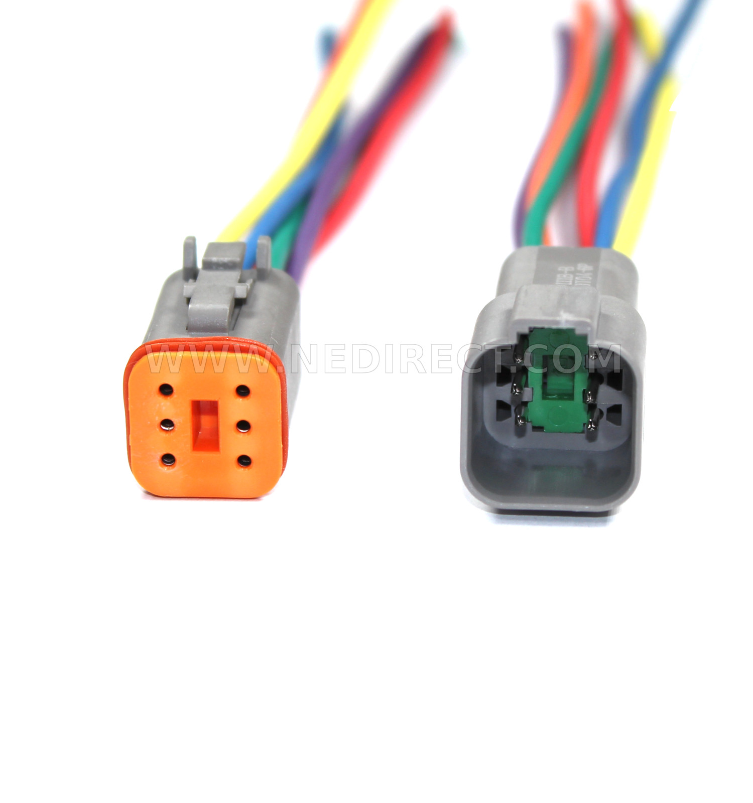 16 AWG Assembled Deutsch DT 6 Pin waterproof connector 6″ wire kit