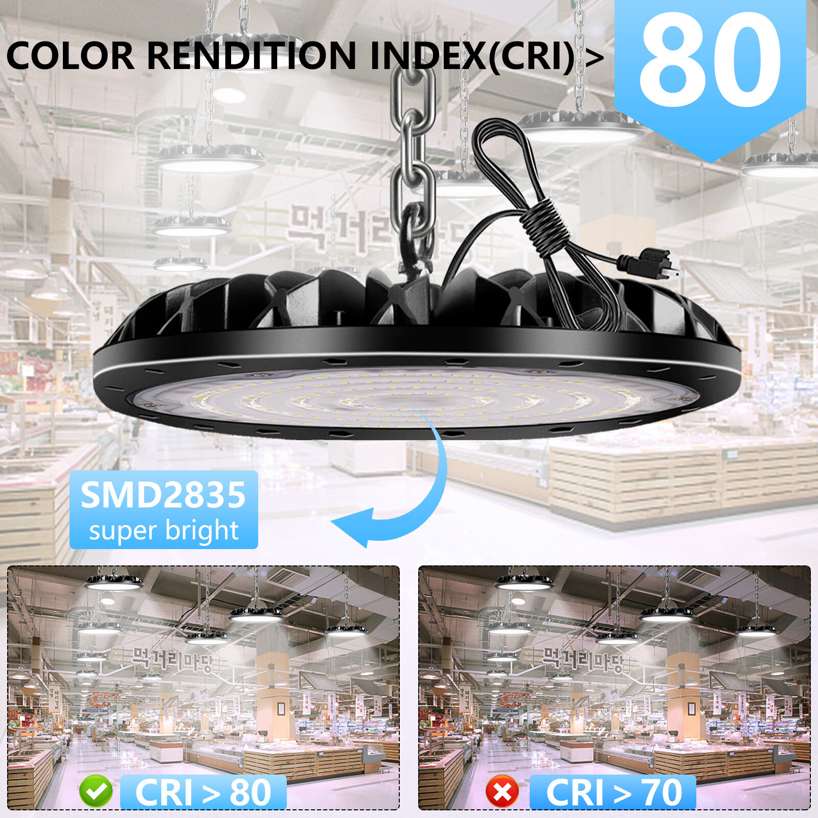10 Pack 200W UFO LED High Bay Light Shop Industrial Commercial Factory Warehouse