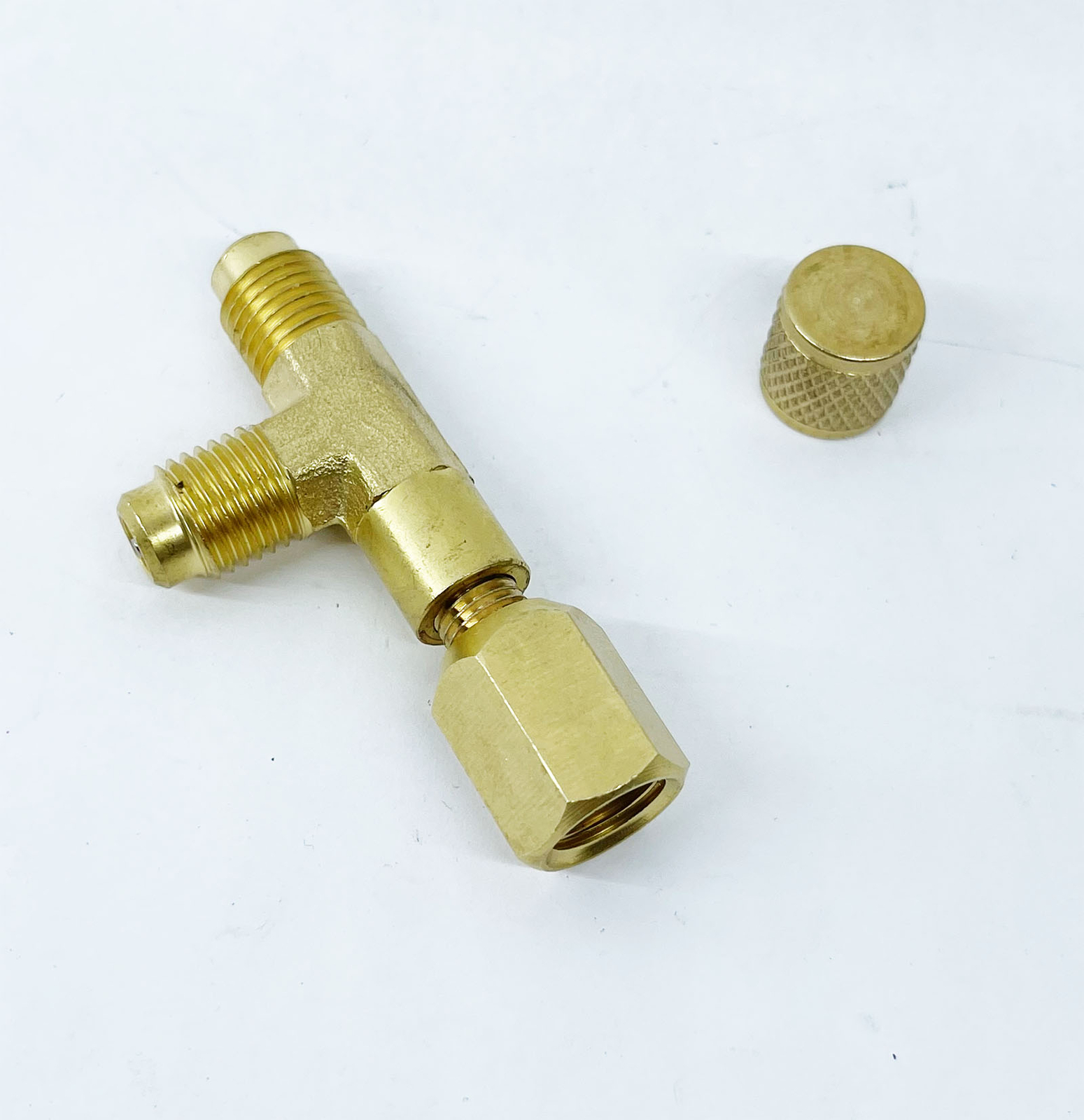 Refrigerant Quick Coupler Access Tee Split Connector 1/4» Valves Core Adapter