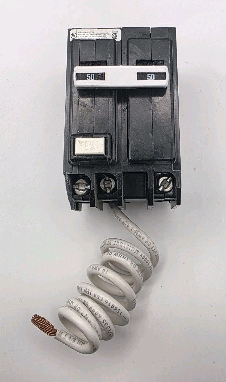 ABB 50Amp 2-Pole GFCI Ground Fault Breaker THQL2150GFT2A 240V