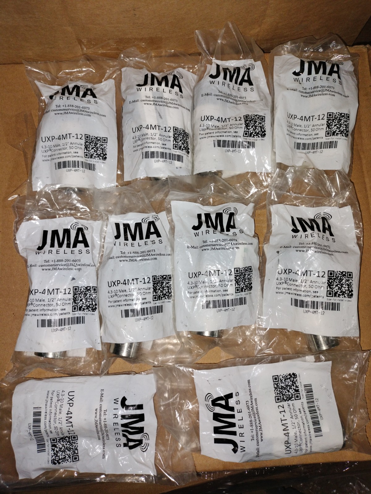JMA UXP-4MT-12 QTY=10 4.3-10 Male 1/2″ Annular Press Fit Connectors Brand New