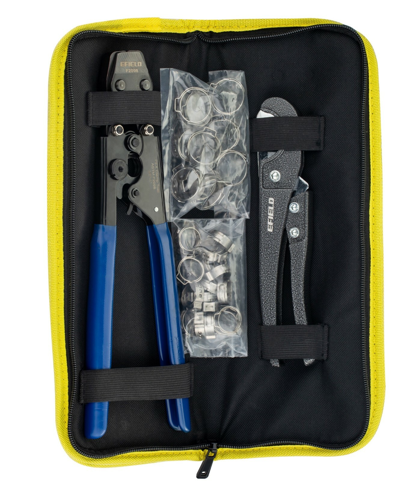 EFIELD PEX CINCH CLAMP CRIMPING TOOL & CUTTER,GAUGE+ 30 1/2″ ,3/4″ CLAMPS IN BAG