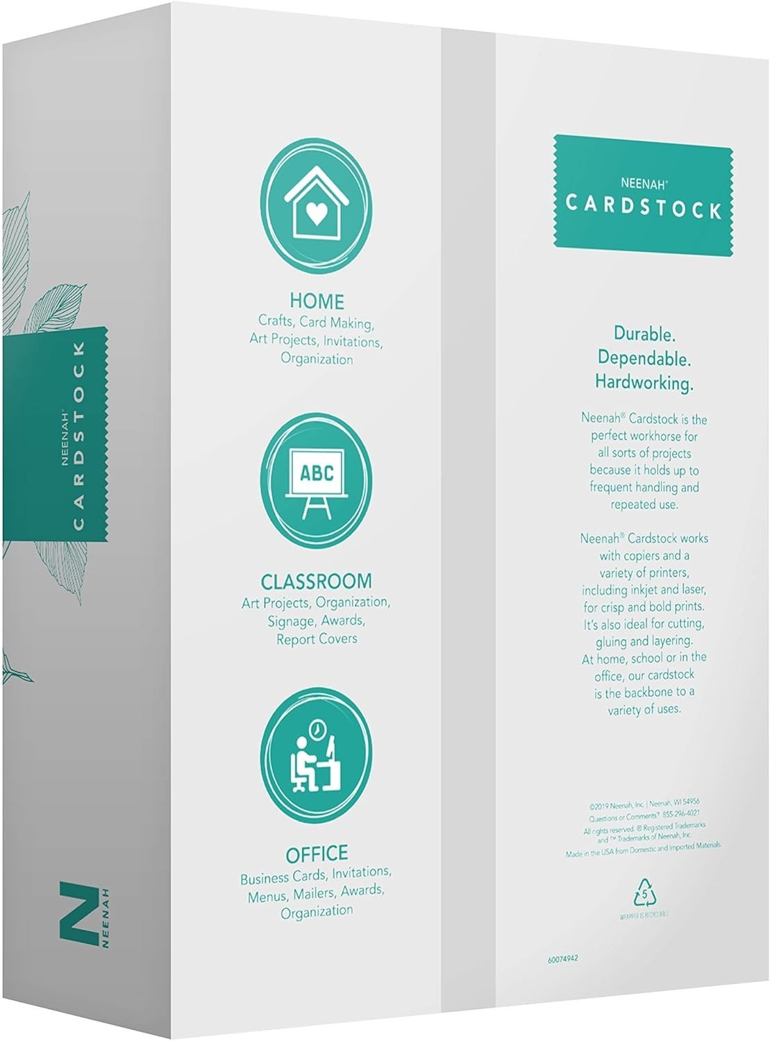 110 lb White Index Cardstock, 300 Sheets, 94 Brightness, 8.5″ x 11″
