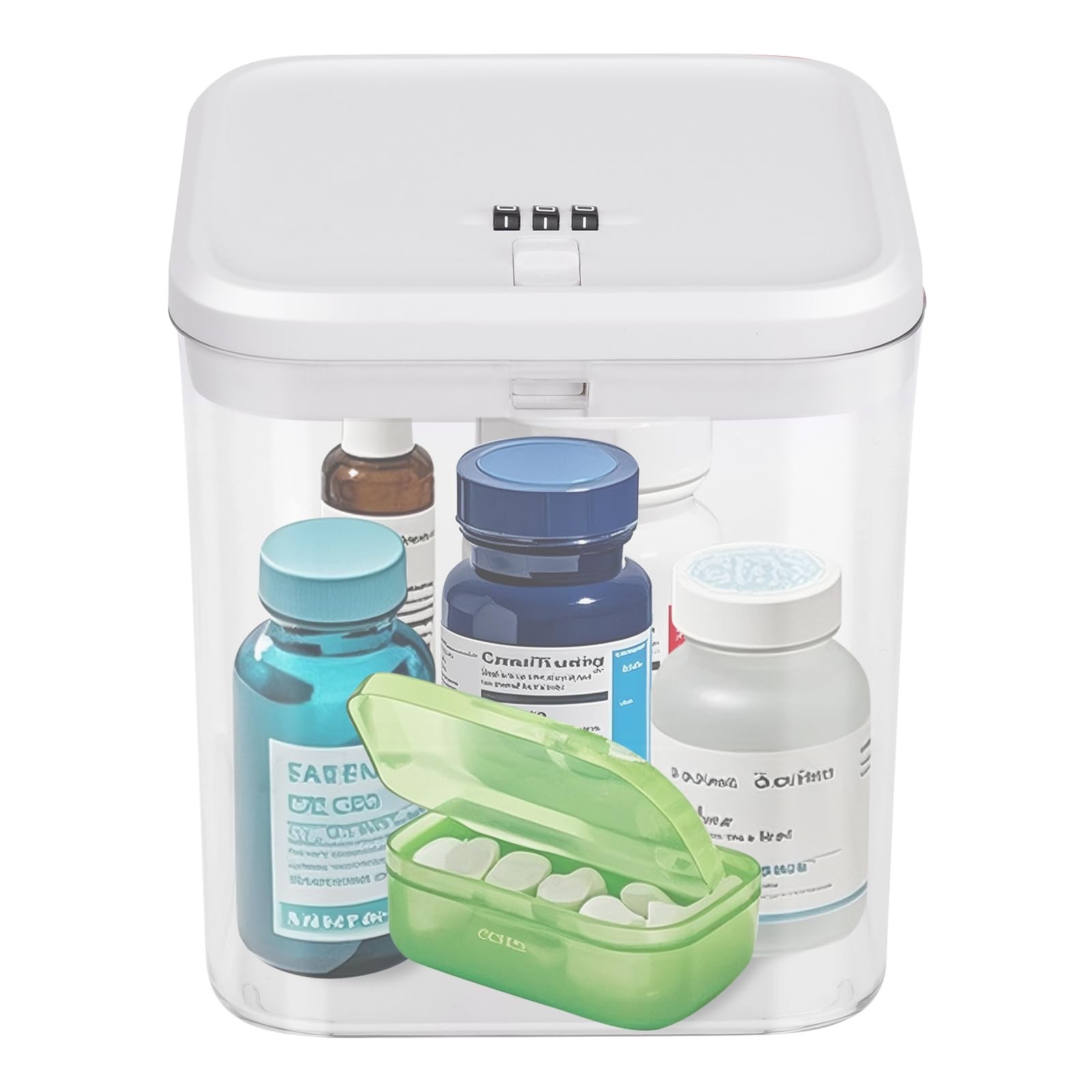 Lock Box for Medicine & Snacks – Childproof Storage Box with Combination Lock…
