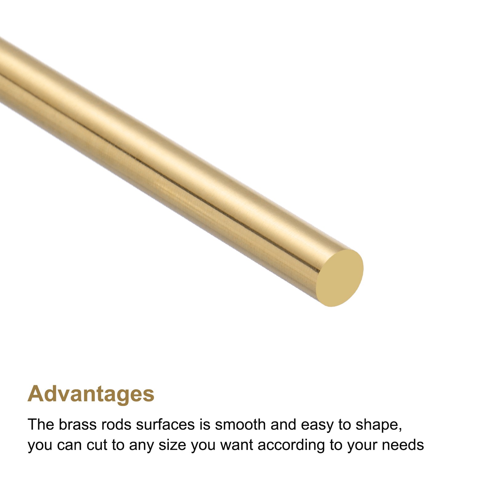 2mm Diameter 100mm Length Brass Solid Round Rod for DIY Craft 10Pcs