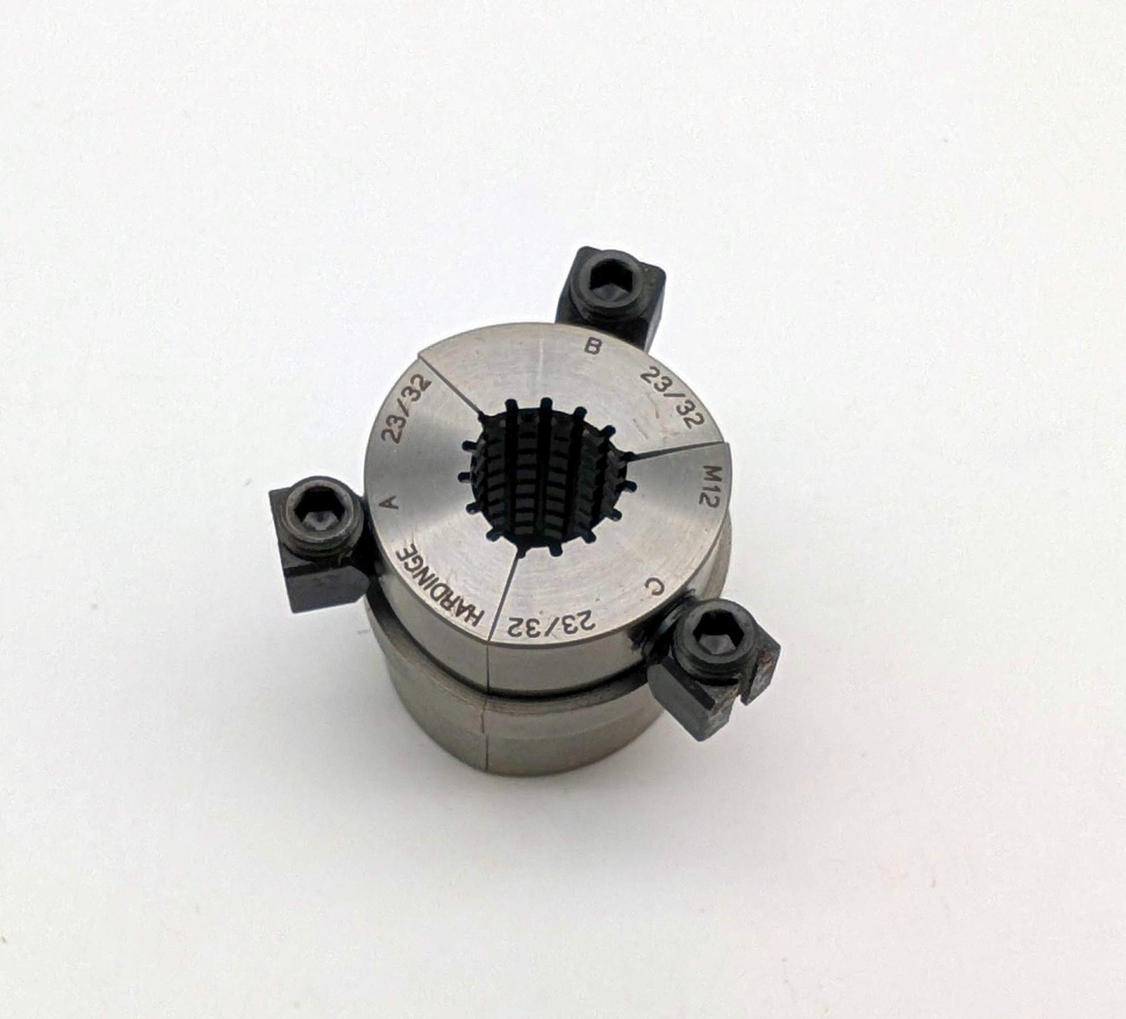 Hardinge M12 23/32″ Round Serrated Collet Pads 3-Segment for M12 Collet
