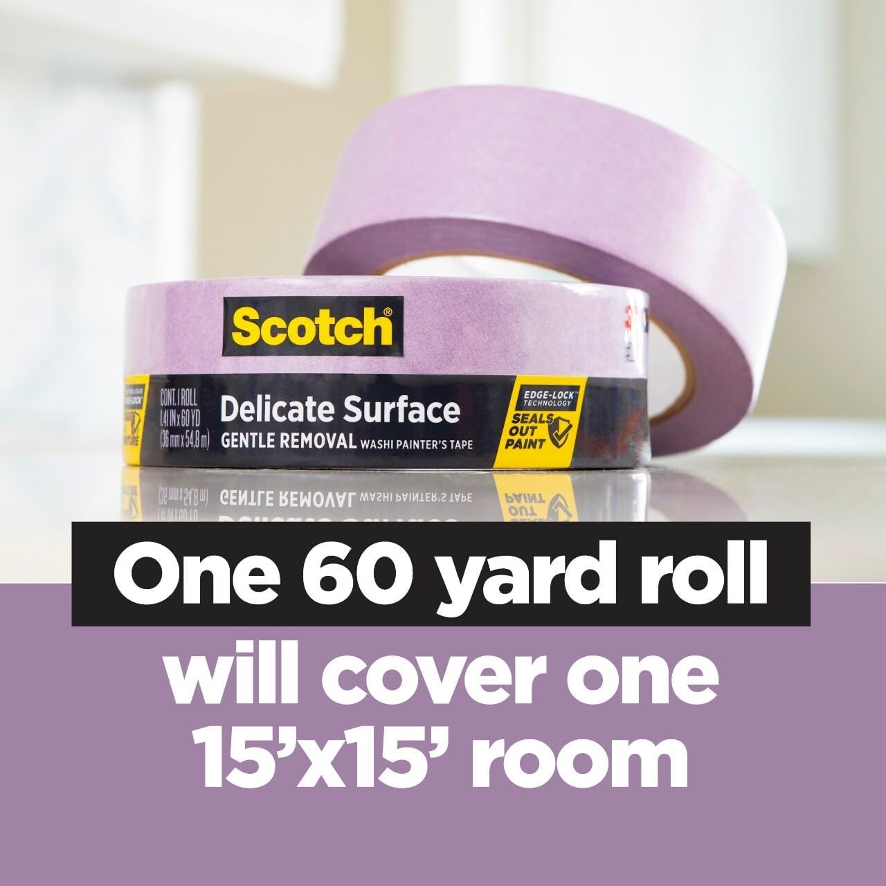 Blue .94 inch x 60 yard Delicate Surface Painter’s Tape 2080, 1 Roll
