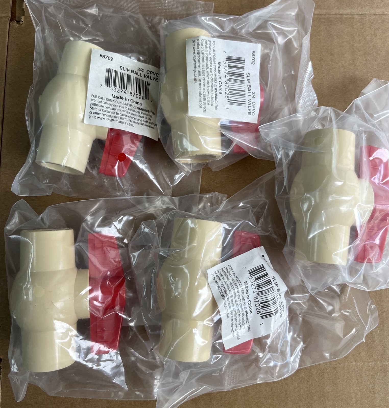 Aqua Plumb SLIP BALL VALVE 3/4 CPVC #8702 (5PK)
