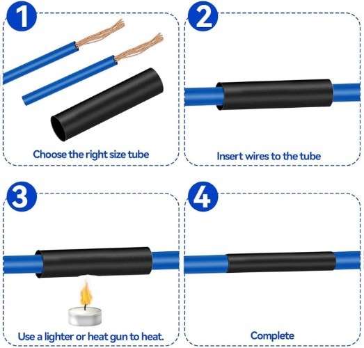 90mm 3.54 Inch Heat Shrink Tubing 3.28FT 21 Ratio Heat Shr Size: 3.54 x 3.28ft
