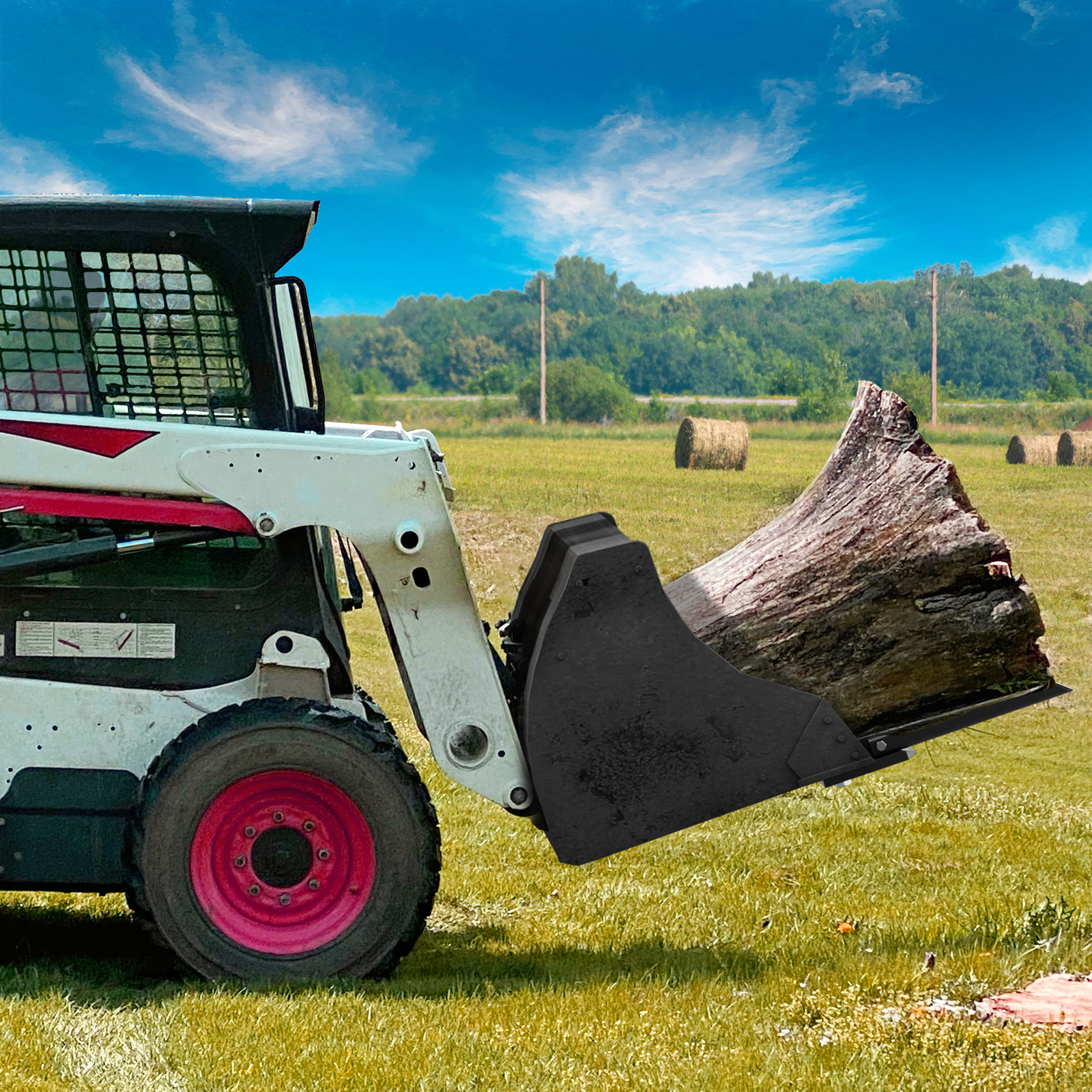 21″ Fork Length 4000LBS Clamp-On Debris Forks For 60″ Buckets Skid Steers Heavy