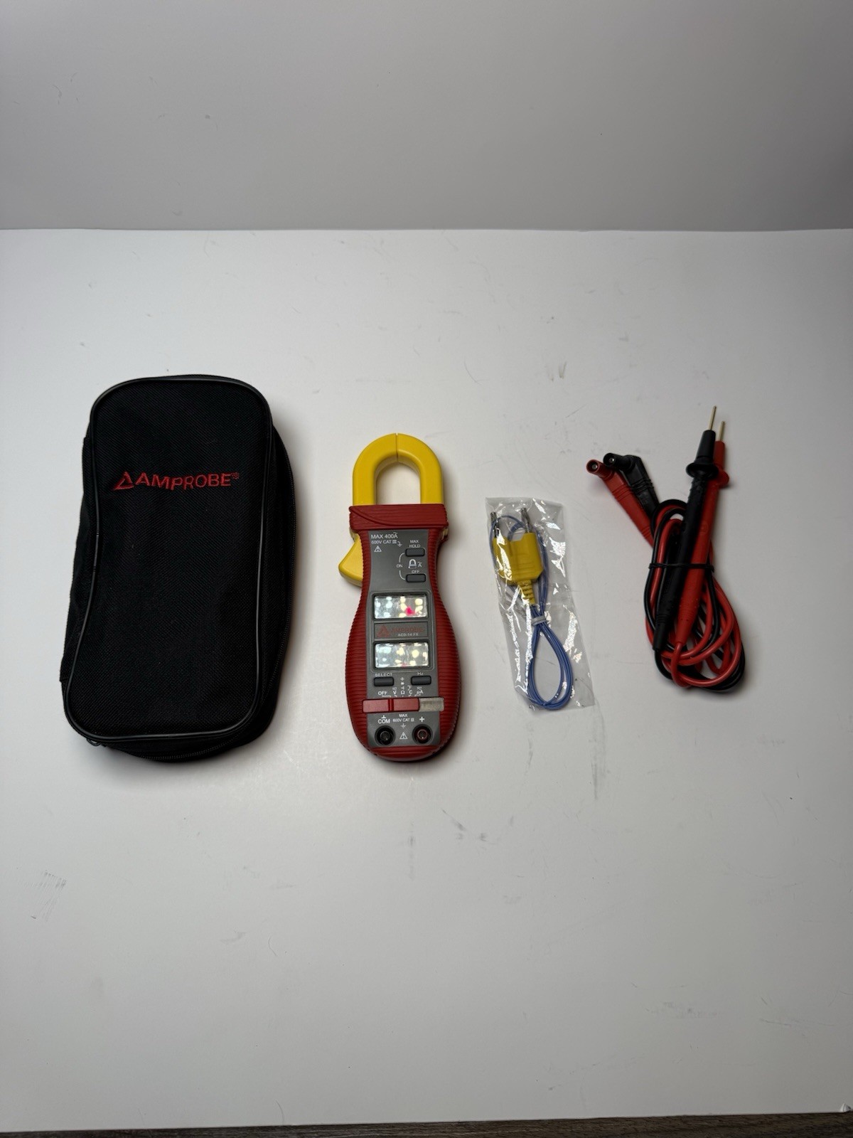 Amprobe ACD-14 FX Clamp Meter 400A CAT III w/ Leads Case Tested