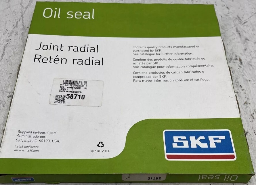 58710 SKF Radial Shaft Seal Díam 5.875″ X 7.000″ X .500″ New Seal