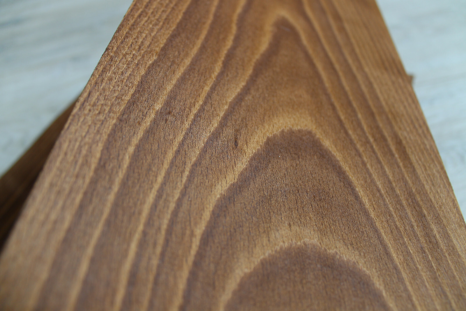 Beech Fumé wood veneer, 5 sheets, ~ 18.1 x 6.88″ (46 x 17.5cm), 0.55mm (~1/45″)